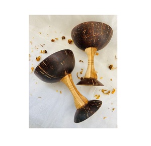Elegante Copa de Vino de Coco Perfecta para Servir Vino, Cócteles o Bebidas con un Aspecto Orgánico y Encanto Rústico - Product Image 1