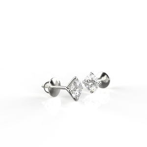 Avarta 18K Oro Blanco 50 Centavos Cada Moissanite Solitaire Pendientes Unisex Stud - Product Image 3