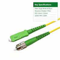 Cordon de brassage optique monomode ST/ST SM, connecteur à faible perte pour solution de transmission réseau télécom