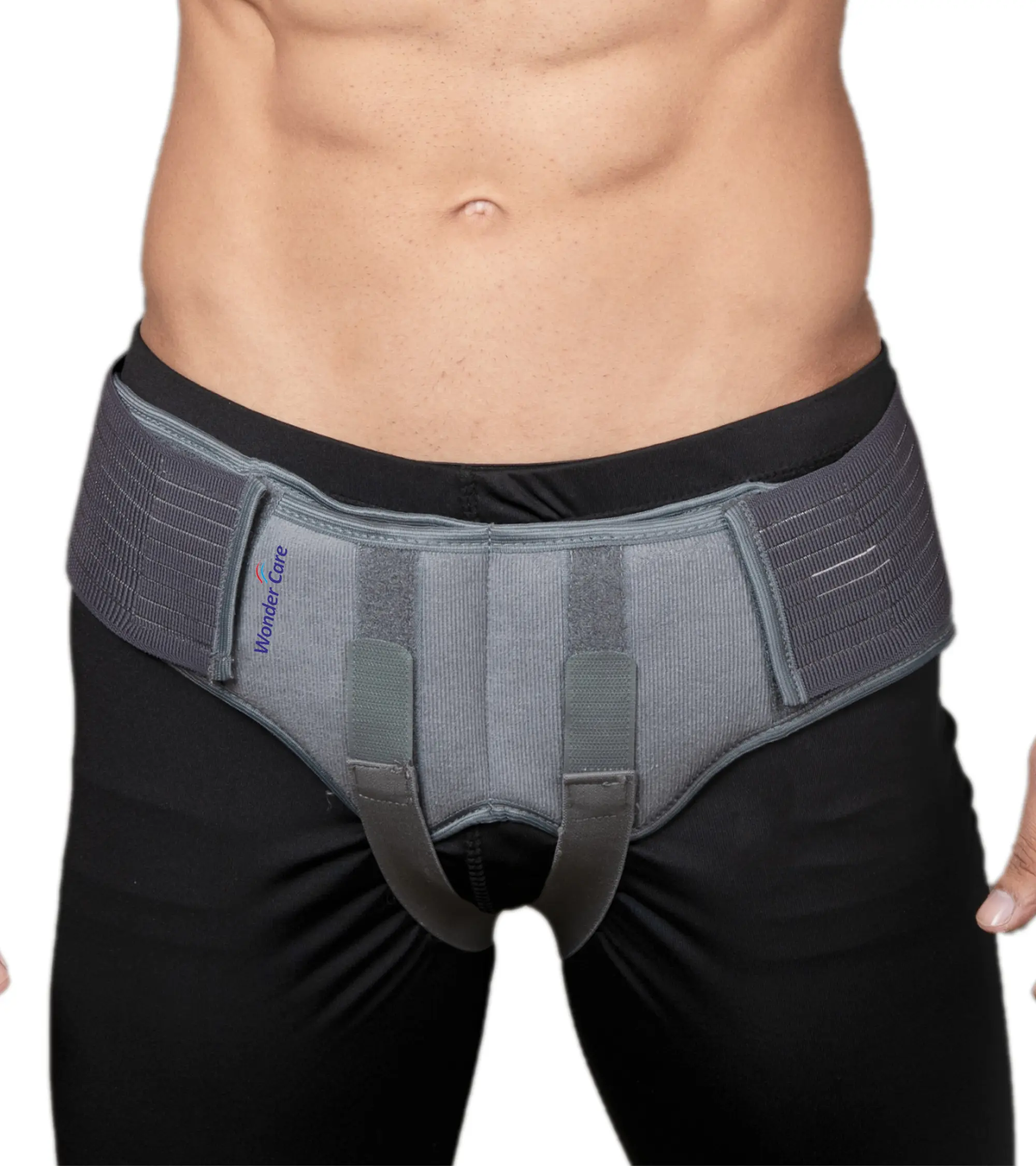 Buy Hernia Support Belt Groin Truss Brace Post Surgery Hernia Pain Relief with Compression Pressure Foam Pads For Sale Grey trus