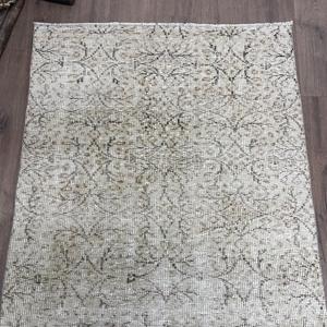 Tapis turc à accents turcs 3,5x6,6 pi (106x201 cm), tapis vintage gris à pois - Product Image 4
