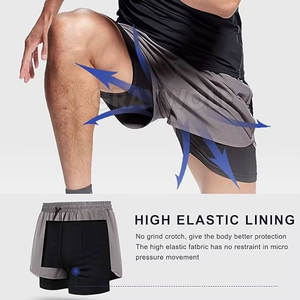 Wholesale 2 In 1 Gym <b>Shorts</b> Men <b>Running</b> Workout <b>Shorts</b> <b>With</b> Inner <b>Liner</b> - Product Image 5