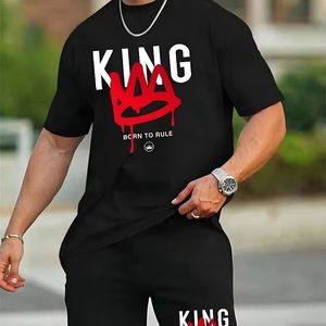 Ensemble de shorts personnalisés pour hommes Premium 100% coton biologique Ensembles de t-shirts stylés Ensemble de shorts respirants stylés - Product Image 4