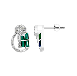 950 Platinum <b>Stud</b> <b>Earrings</b> Elegant VVS D Moissanite Diamond Synthetic <b>Emerald</b> Cut Gemstone for Wedding Party Fine Jewelry Gift - Product Image 2