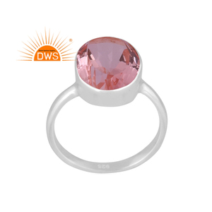 Latest Trending Fine Sterling Silver Doublet Morganite <b>Quartz</b> Gemstone Stackable <b>Ring</b> Custom Jewelry Manufacturer - Product Image 1