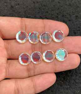 <b>Rainbow</b> Quartz Gemstone Faceted Round Cut 12 MM 8 Pieces High Quality Natural Gemstones Wholesale Gems For Jewelry Making - Product Image 1