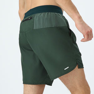 Short de course léger et respirant en maille pour homme, grande taille, avec poche zippée au dos, short de fitness à fente latérale - Product Image 2
