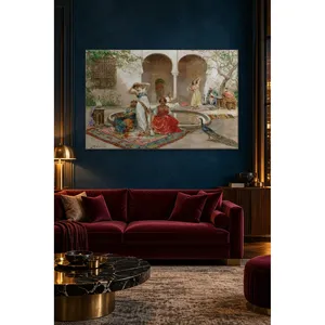Fida Fabio Fabbi dansant près de la piscine dans une cour, impression sur toile - Product Image 4