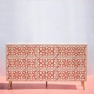 Cajonera con incrustaciones de hueso hecha a mano para almacenamiento de habitación de invitados, cajón impresionante, tocador con incrustaciones de hueso, salas de estar modernas hermosas - Product Image 4