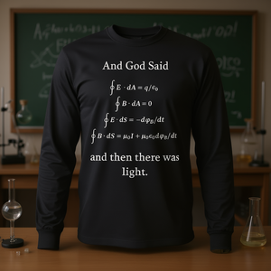 Camiseta de manga larga Physics Nerd con ecuaciones de Maxwell para entusiastas de la ciencia - Product Image 3