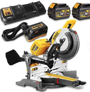 NOUVEAU Scie à onglet DHS 780 T 2 A-QW FlexVolt 54V/230V double alimentation, lame arrondie, 6.0Ah, 3800 tr/min, garantie 3 ans, version US - Product Image 1