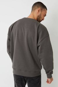 High Quality Men's Crew Neck Custom Logo 100% Cotton 350gsm Winter Eco-Friendly Fleece Blank <b>Sweatshirt</b> Comfortable Breathable - Product Image 2