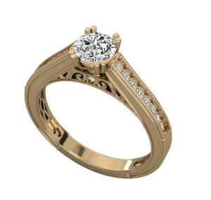 Luxury 14K Gold Stackable Women's Classic IGI Certified 7mm Wide Round Cut Lab Diamond Wedding <b>Band</b> <b>Rings</b> From India - Product Image 1