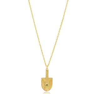 สร้อยคอประดับหินอัญมณีสีเงินบริสุทธิ์จากมรกตดีไซน์ไม่เหมือนใครทำด้วยมือแบบตุรกีขายส่งเครื่องประดับเงินสเตอร์ลิง925 - Product Image 1