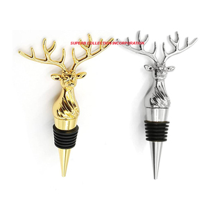 Silver and Gold Deer Head Wine Bottle Stopper Wholesale and Suppliers - Product Image 1