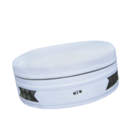 Chapeau de prière musulman Raees Kufi avec logo personnalisé, en polyester et coton, accessoires modestes, léger, fait main, couvre-chef islamique pour hommes