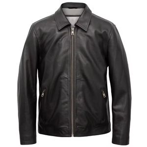 New Arrival Men's Casual Zipper Style <b>Leather</b> <b>Jackets</b> Slim Fit Top Quality Men <b>Genuine</b> <b>Leather</b> <b>Jacket</b> for Man - Product Image 6