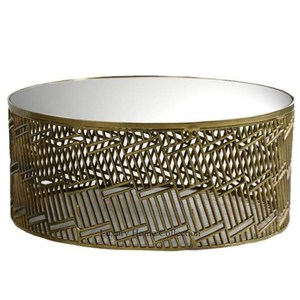 Mesa auxiliar de café con diseño de alambre de hierro, mesa de centro lateral de Metal de Color dorado hecho a mano, mesa auxiliar única decorativa de gran tamaño - Product Image 3