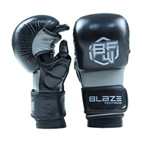 Gants d'entraînement de boxe MMA en cuir personnalisés avec sangle de poignet réglable, demi-doigts/sans doigts, pour Muay Thai, BJJ, grappling