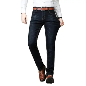 Jeans pour hommes en denim streetstyle oversize unisexe jeans ultra baggy pour hommes jeans droits bleus à jambes larges pour hommes - Product Image 4