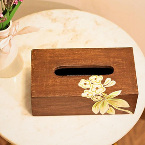Porte-mouchoirs en bois massif de qualité supérieure, motif floral moderne gravé, pour hôtels, restaurants, maisons, Tradebyd - Product Image 5