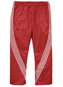 กางเกงวอร์มไนลอนแบบยูนิเซ็กซ์ลายทางโค้งแฟชั่นทรงหลวมสไตล์วินด์เบรกเกอร์ กางเกงแทรคแพนท์ไซส์ใหญ่ทรงขากว้างผ้าไนลอน  รับสกรีนโลโก้ - Product Image 5