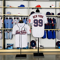 Jersey Baseball Unisex Ukuran Besar, Bernapas, Bahan Sportwear, Cetak Sublimasi Berhias Manik-Manik, Anti-Bakteri, Cepat Kering, Kerah V Pendek