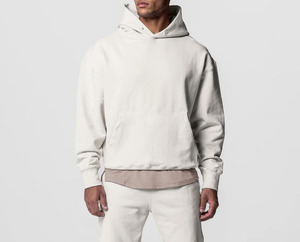 Sudadera informal de manga larga, chándal personalizado, conjunto de Sudadera con capucha esencial de algodón para hombre, conjunto de pantalones de chándal y Sudadera con capucha, chándales en blanco - Product Image 3