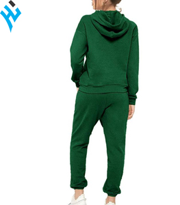 Chándal con logotipo personalizado para mujer, Tops cortos, sudadera y Jogging, conjunto de 2 piezas, chándales de lana gruesa para mujer - Product Image 2