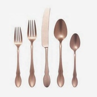 Couverts portables en acier inoxydable avec logo personnalisé pour manger, voyage et camping Ensemble de fourchettes à couteau promotionnel plaqué