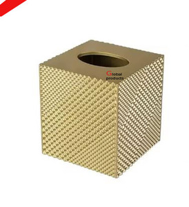 Boîte à mouchoirs en métal argenté finition acier inoxydable, motif feuille, pour hôtel, restaurant et bar - Product Image 3