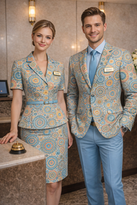 Veste de chef unisexe Vesbhusha à manches courtes, impression numérique, polyester/coton, détection des aiguilles, uniforme de restaurant et de bar - Product Image 4