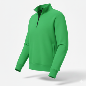 Sudadera de Invierno Personalizada con Media Cremallera y Cuello Alto, Sudadera con Capucha Térmica para Hombre de Poliéster/Algodón Ecológico - Product Image 3