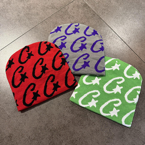 Bonnet en tricot épais à rayures, accessoires de haute qualité personnalisés 2025, personnalisation du logo et des couleurs, bonnet à coupe régulière - Product Image 3