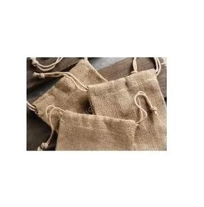 Set Of 2 Natural Jute <b>Bags</b> Custom Size With Rope Knot Prime Quality Daily Usable Sacks Lightweight Object Grocery Shopping - Product Image 5