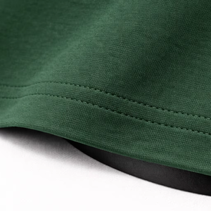 T-shirt en jersey tricoté décontracté à manches courtes et col rond pour homme, en coton vert respirant 240g, coupe ample - Product Image 6