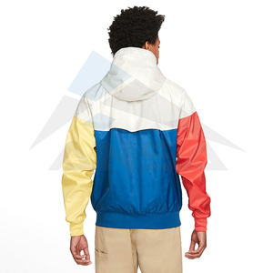 Custom Men's Polyester Reflective Waterproof <b>Beach</b> <b>Windbreaker</b> Jacket in White Navy Khaki-for Winter - Product Image 2