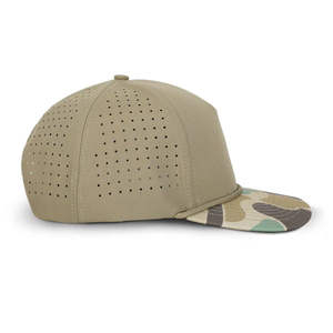 Casquette de baseball imperméable et respirante 100% polyester, perforée au laser, performance personnalisée, 5 panneaux, logo imprimé en relief en caoutchouc - Product Image 5