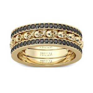 Jeulia 3-Piece Yellow Gold Tone <b>Skull</b> <b>Ring</b> Set for Anniversary - Product Image 1