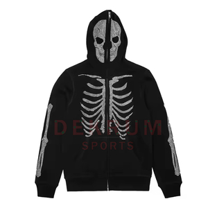 Servicios OEM, Sudadera con Capucha de Alta Calidad para Hombre, Diseño Invernal, Felpa de Algodón, con Pedrería, Transpirable, Logotipo y Color Personalizables, Gran Venta - Product Image 1