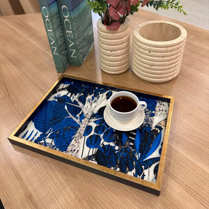 Venta directa de fábrica Bandeja de servicio de vidrio de diseño moderno personalizado para decoración del hogar Mesa y uso en la cocina-Bandejas decorativas de gran oferta - Product Image 1