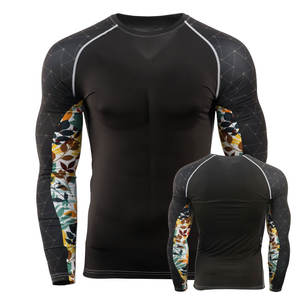 Protector de erupción de compresión para hombre de manga larga reciclado de alta calidad Impresión personalizada para entusiastas de MMA - Product Image 4