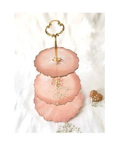 Soporte de pastel de 3 niveles de madera hecho a mano de la mejor calidad con taza de resina decoración del hogar manualidades regalos - Product Image 2