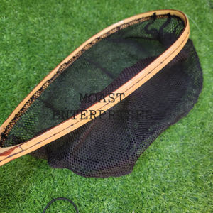 Filet d'atterrissage de pêche à la mouche en plein air Filet à truite Cadre en bois avec filet en caoutchouc Filet coulé à la main Thor Filet de pêche à la truite - Product Image 1