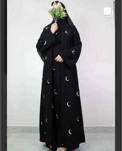 Casual Elegant Modest XXL Kimono Abaya for Women Hand Embroidered Nida <b>Material</b> Buttoned Muslim Clothing for Adults - Product Image 3