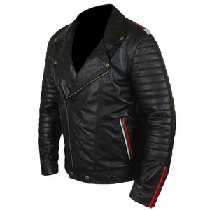 Veste de moto en peau de mouton personnalisée avec logo, best-seller, style décontracté, col montant, fermeture éclair, hiver, services OEM - Product Image 3
