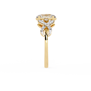 Anillo de Compromiso Personalizable de Oro Sólido de 14K o 18K con Diseño Infinito Trenzado, Diamante Ovalado Cultivado en Laboratorio, Hecho a Medida - Product Image 4
