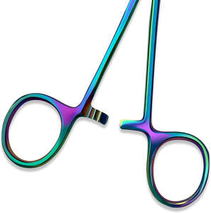 Ensemble d'hémostats et ciseaux chirurgicaux en titane arc-en-ciel renouvelables Matériau durable Identification facile Coupe précise Utilisation polyvalente - Product Image 6