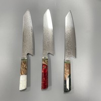 KS2R Couteau de cuisine Kiritsuke Damas VG10 Lame octogone Contraste Couleur Manche en résine Acier Damas Couteau de chef japonais