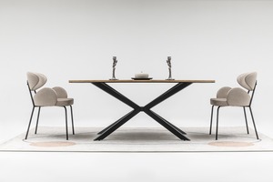 Elegante Juego de Comedor Moderno de Acero Inoxidable con Mesa Fija y 6 Sillas, un Complemento Estiloso para la Cocina o el Comedor de una Villa - Product Image 2